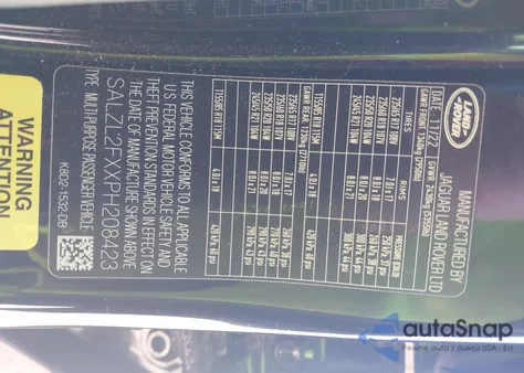 2023 Land Rover Range Rover Evoque R-Dynamic Se из США, поврежденный, VIN SALZL2FXXPH208423